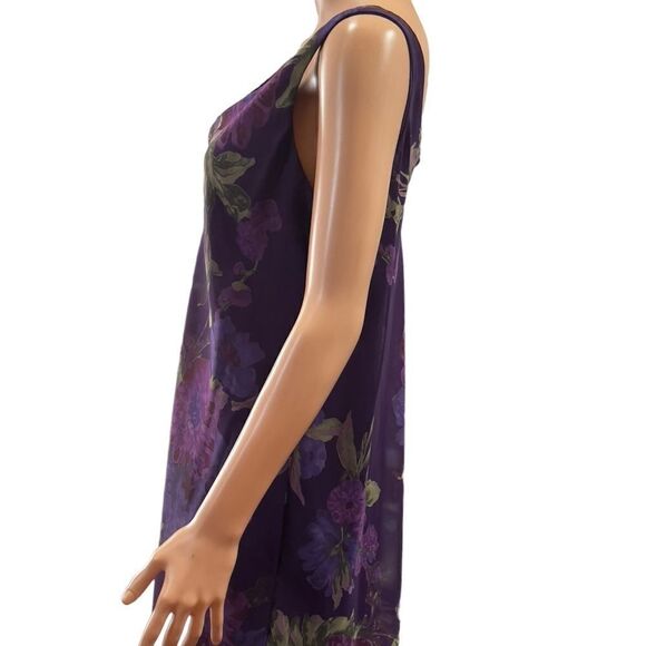 MSK Style 17101 Purple Floral Layered Dress Size 12 - Picture 5 of 14